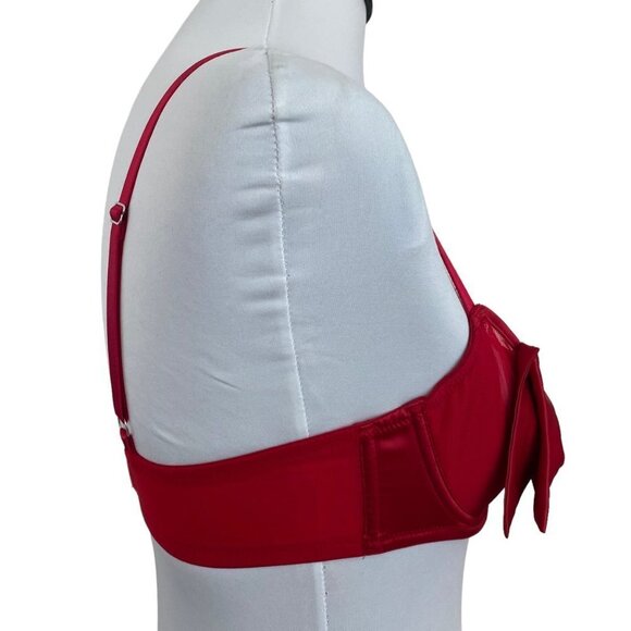 Victoria's Secret Dream Angels Red Satin Bow Bling Sling Push Up Bra - Picture 2 of 12